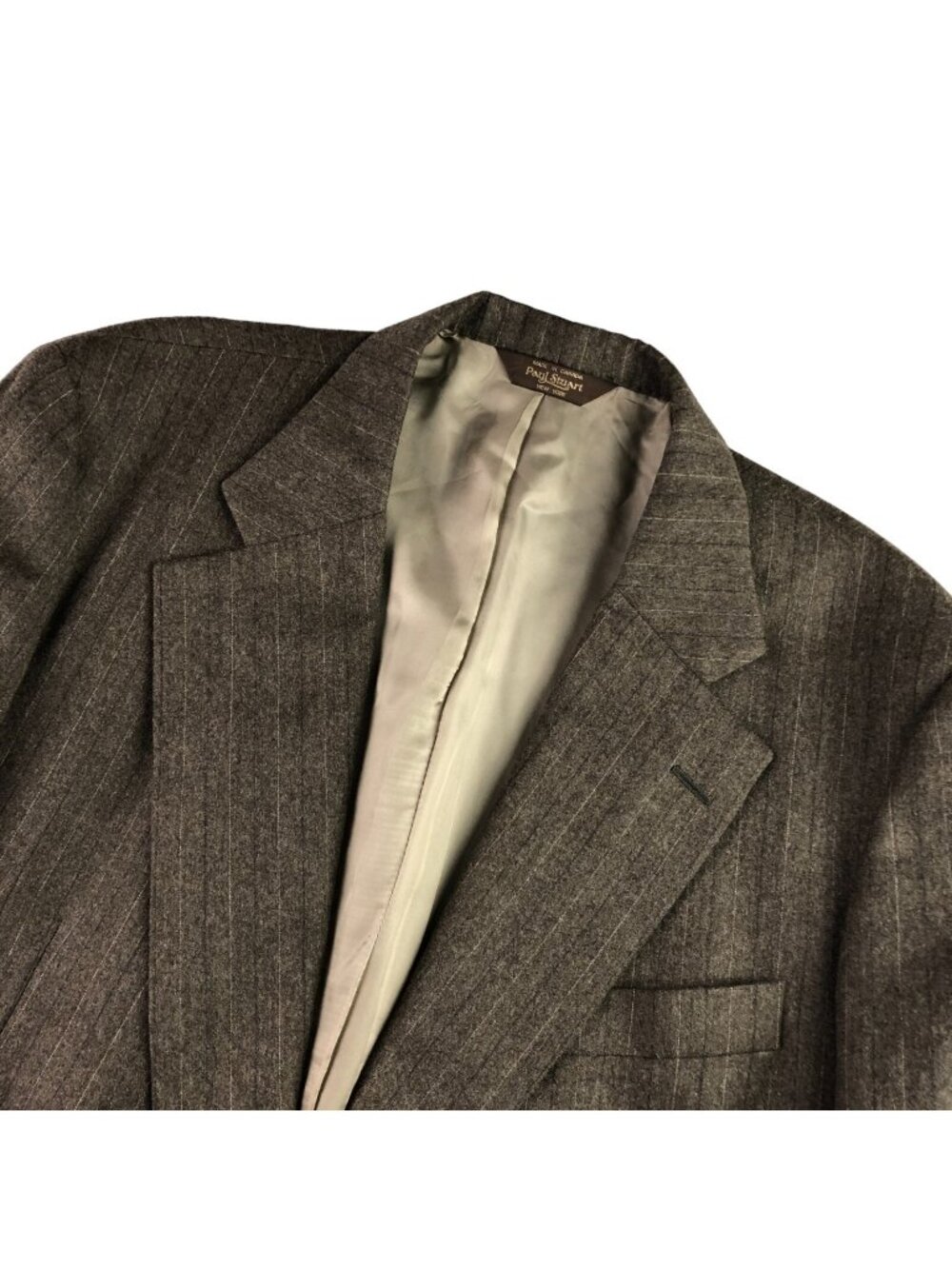 VTG Paul Stuart Men's Wool/Cashmere 2-Button Blazer Brown Pinstripe • 45R